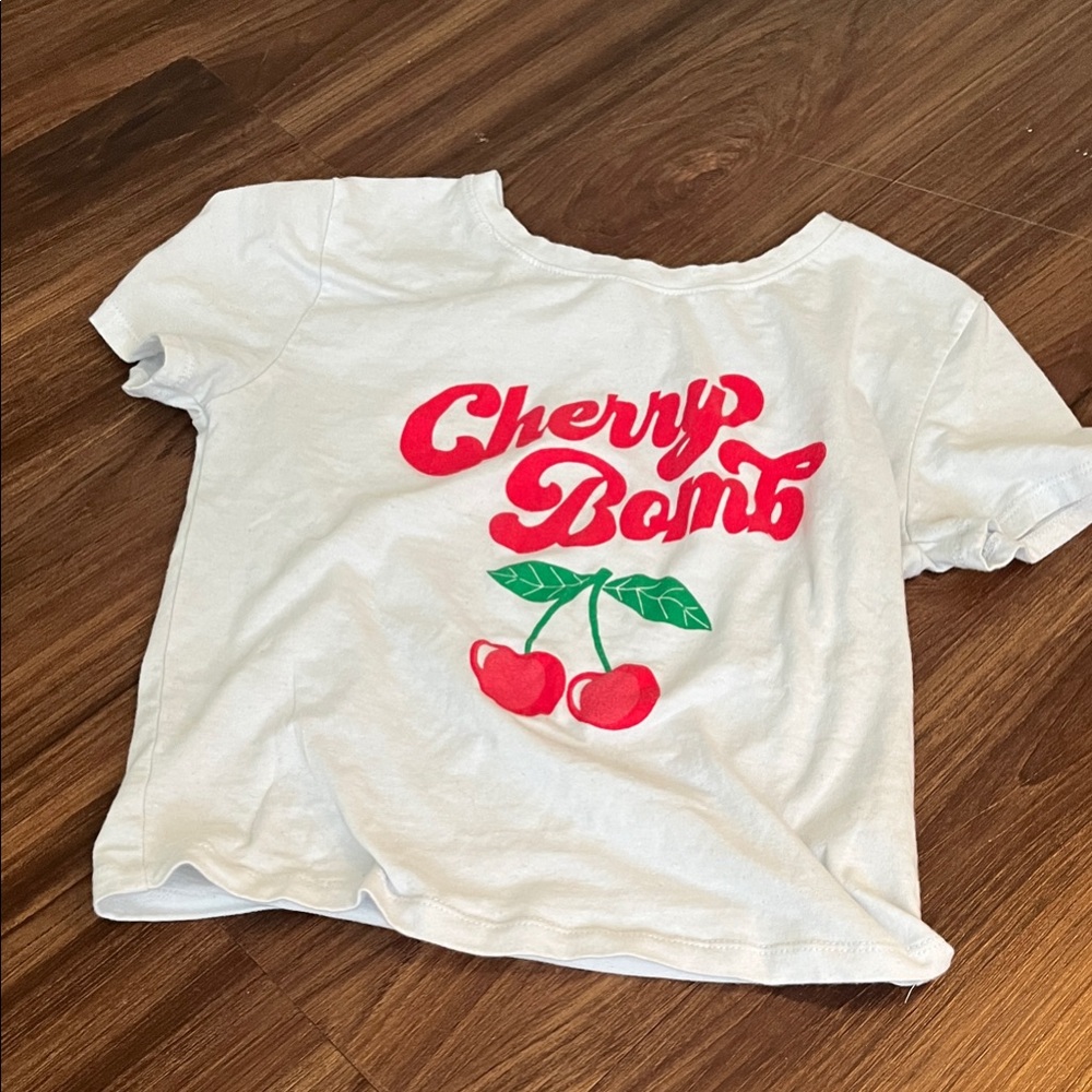 Melrose and Market White Cherry Bomb Crop Top